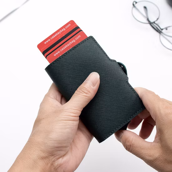 Manufacture Factory Cow Leather Wallet Retro Style RFID Protection Anti-Theft Smart Wallet with Cheque Metal Clip Multi-Card Holder Coin Pocket Purse (FE3568)
